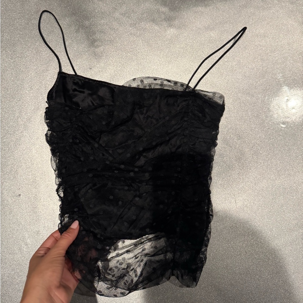 Reformation Black Sheer Camisole